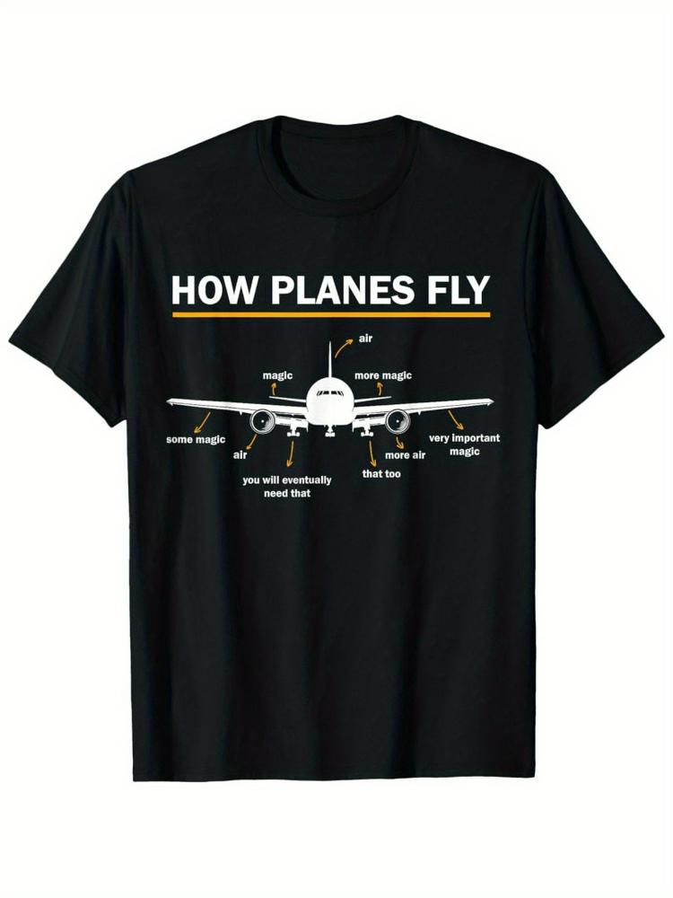 Hur flygplan flyger diagram rolig flygteknik flyg design-100% bomull O-ringad kortärmad tryckt herr-T-shirt.