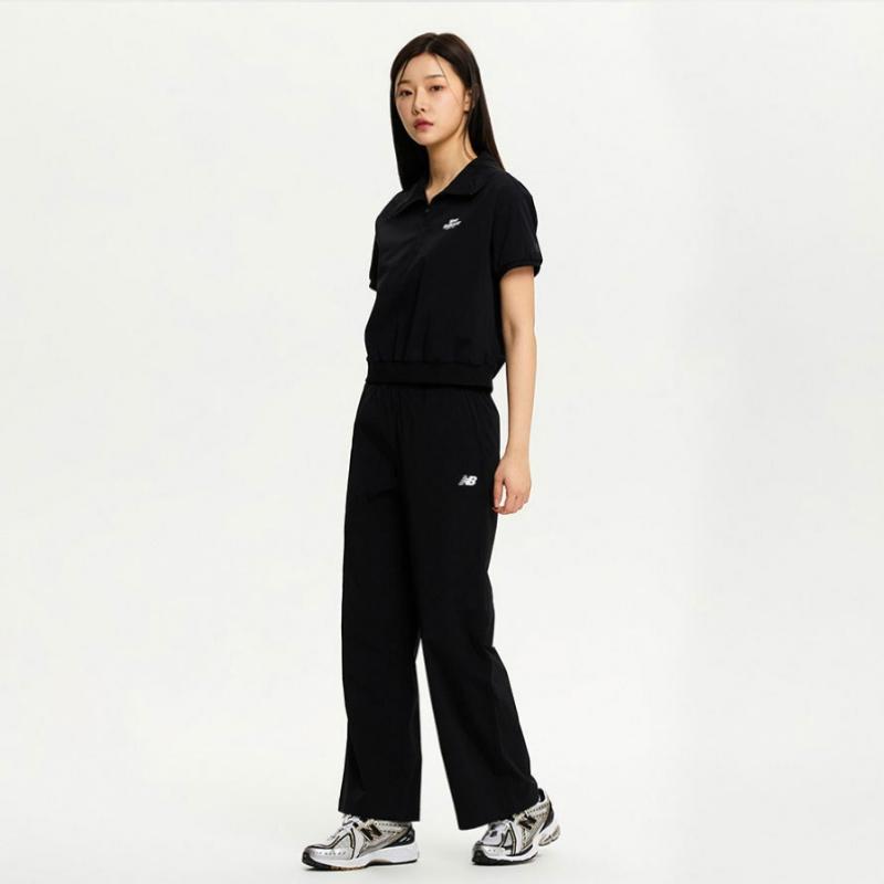 New Balance Nbnte3w612 Women Frozen Woven Stretch Wide Pants  Black 