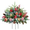 2025 Flocked White Courtyard Mushroom Christmas Tree, 60cm Half-Round Snow Scene Design