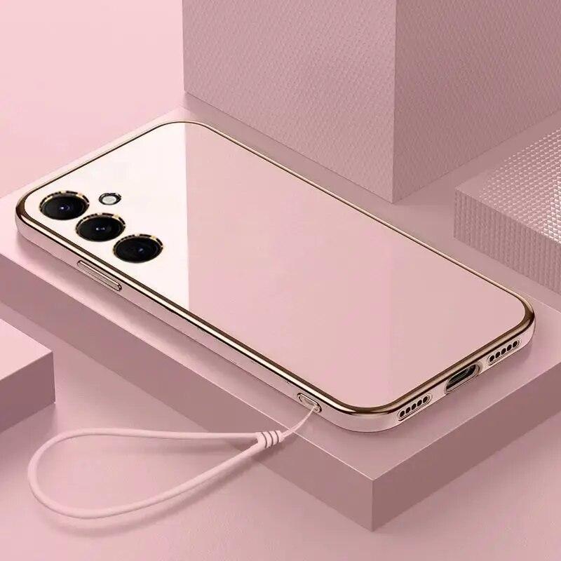 For Samsung M52 5G Case Galaxy M14 Luxury Square Plating SM-M526B SM-M146B Phone Case ShockProof Soft TPU Silicone Back Cover