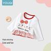 Youqi Baby Girl Long-Sleeve Round Neck T-Shirt