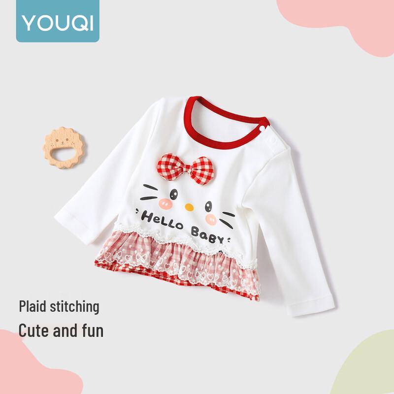 Youqi Baby Girl Long-Sleeve Round Neck T-Shirt