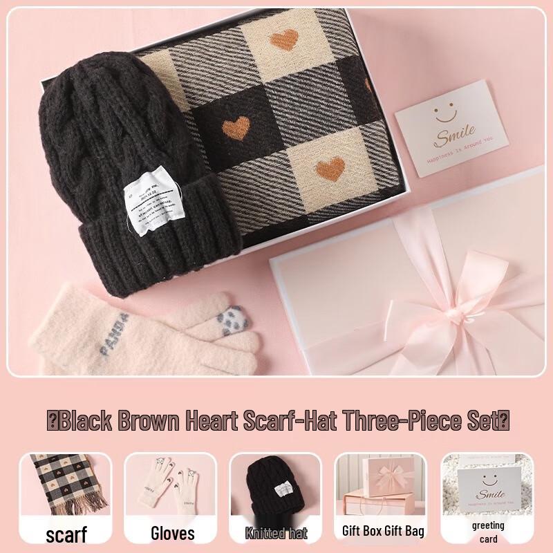 Three Dolphins AQ Women's Scarf, Gloves & Hat 3-Piece Set
