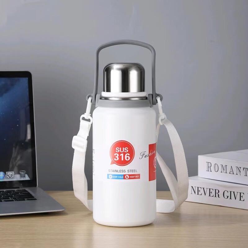 MRSIKEY Large Capacity Stainless Steel Insulated Water Bottle with Straw & Handle
