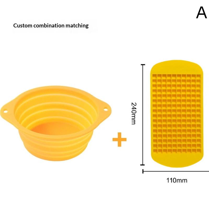 

Silicone Ice Bath With Ice Tray Washbasin Relief Stress Foldable Ice Washbowl Improved Face Dipping Bowl A