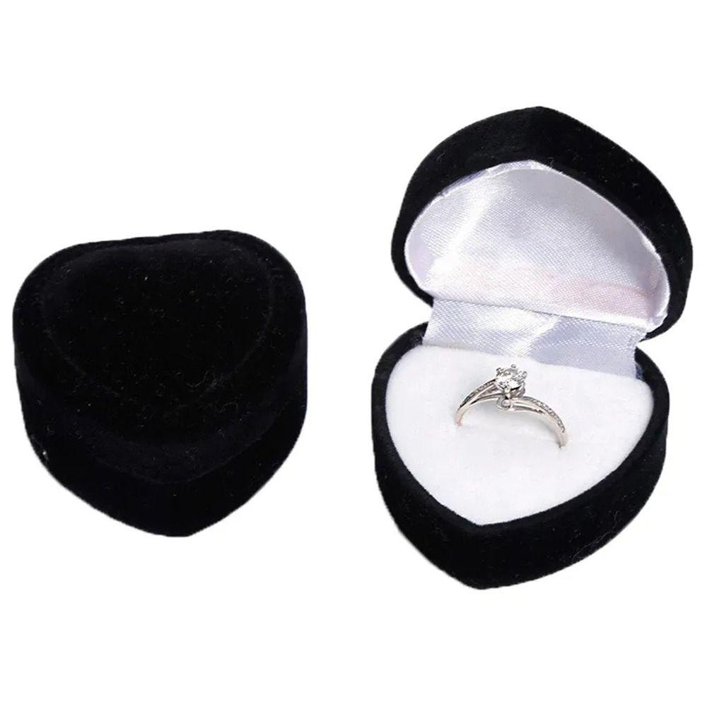 

Stud Earrings Love Velvet Ring Box Velvet Jewelry Display Case Fresh Engagement Ring Box Gift Box чорний/білий