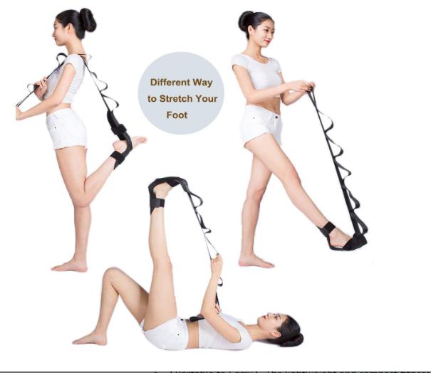 Fitness Stretching Strap Physical Therapy Equipment Yoga Straps for Stretching and Leg Stretcher Strech Bands чёрный