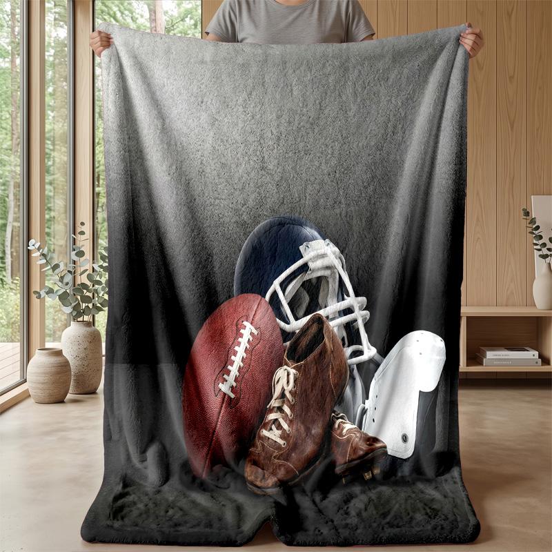 Football Crown Glory Theme blanket Lightweight Warm Flannel Blanket Decorative Throw Blanket for Home Decoration