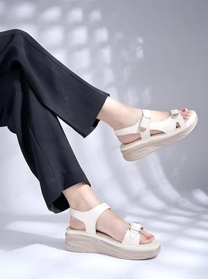 Shoetopia Womens Comfort Sandals | Lightweight Orthopedic Wedge Sandals with Adjustable Straps & Cushioned Sole for Casual Daily Footwear