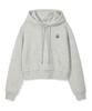 Wacky Willy Women'S Lily Wappen Crop Hoodie Light Grey