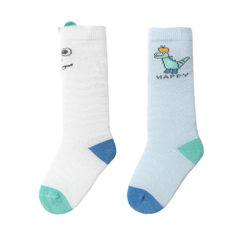 Balabala Baby Socks Unisex Summer New Mesh Baby Socks for Boys and Girls Cute Mid-Calf Length Anti-chill Pack of Two Pairs