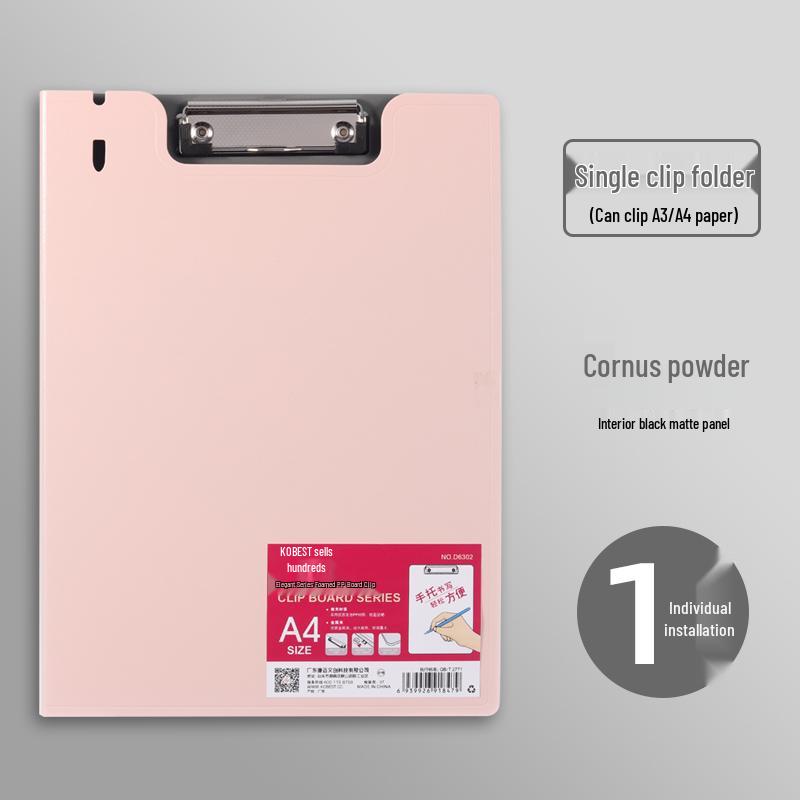 A4 Portable Plastic Clip Folder for Students & Office Use