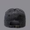 Vintage Washed Denim 6 Panel Star Frayed Patch Embroidery Curved Brim Adjustable Casual  Baseball Cap