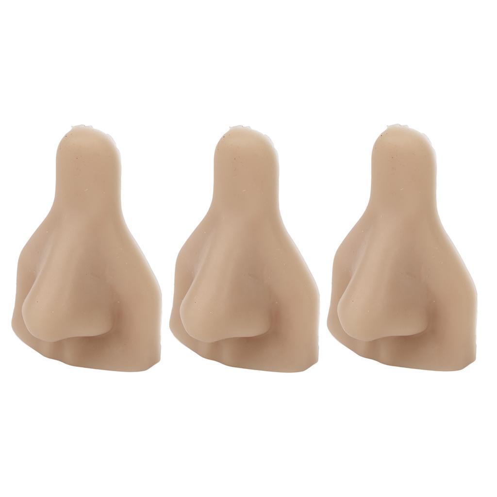 3PCS Silicone Nose Model Soft Flexible Reusable Simulation 3D Silicone Nose Model for Practice