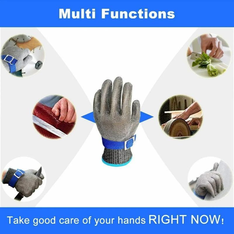 LPRED 1/2/6/10 Pc Cut Resistant Stainless Steel Gloves Working Safety Gloves Metal Mesh Anti Cutting For Butcher Worker
