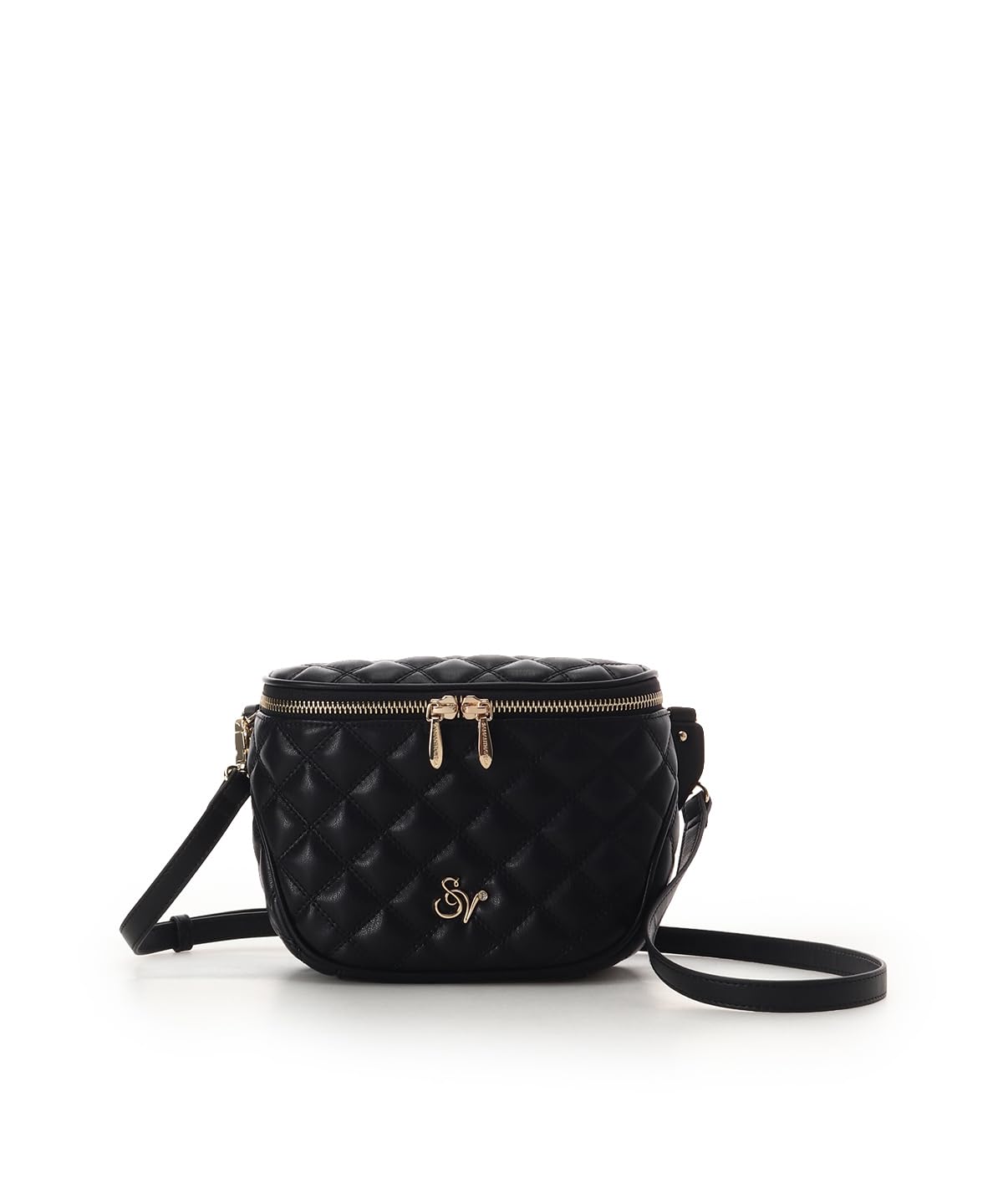 diamond quilted shoulder bag Double-stitched чёрный
