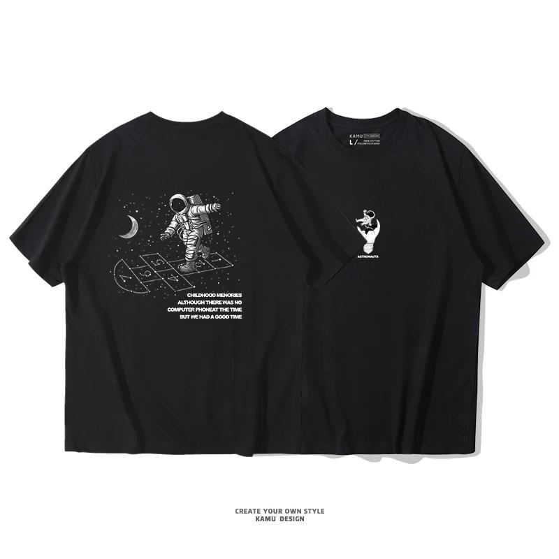 

Летняя мода, тяжелая ретро мужская футболка с английскими буквами из 100% хлопка с принтом и круглым вырезом, высококачественная повседневная уличная футболка для фитнеса XXXXXL чёрный