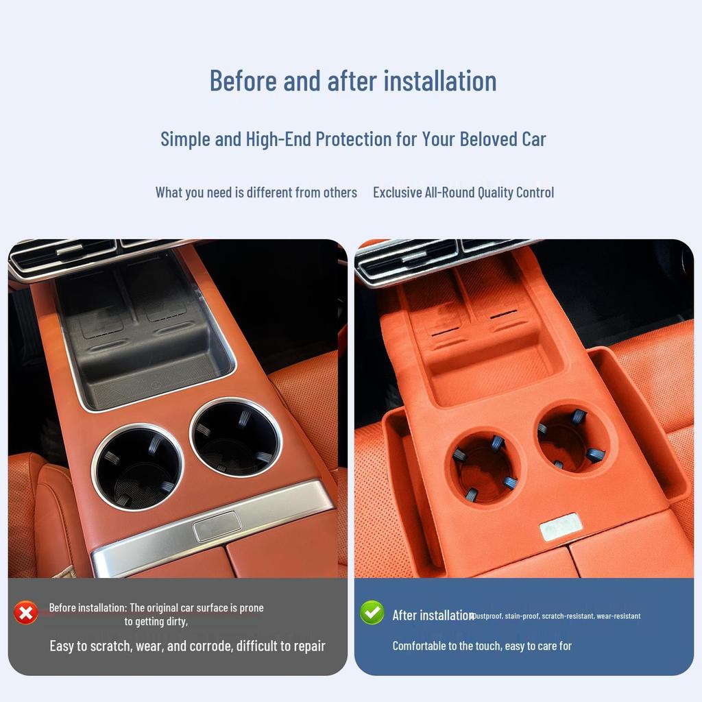 Wireless Charging Silicone Pad & Cup Holder for Ideal L6-L9: Gear Shift Protection & Interior Upgrade