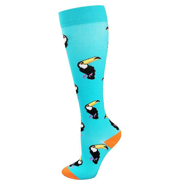 Șosete de Compresie pentru Ciclism în Aer Liber - Șosete Sport Elastice Medii cu Presiune