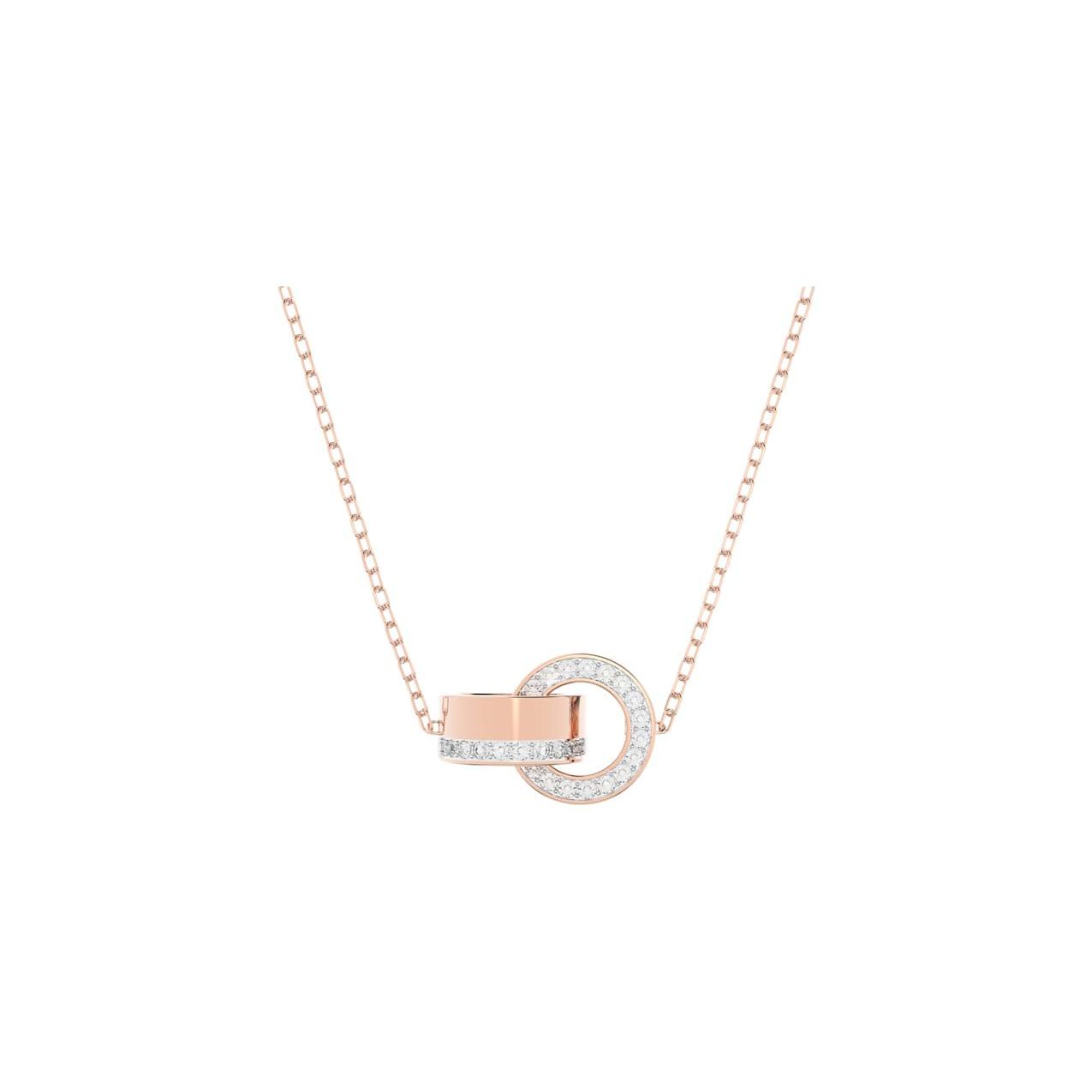 Swarovski Dextera Hollow Elegant Alloy Necklace Unisex necklace Rose-Gold 5636496 Camellia Embossed Box