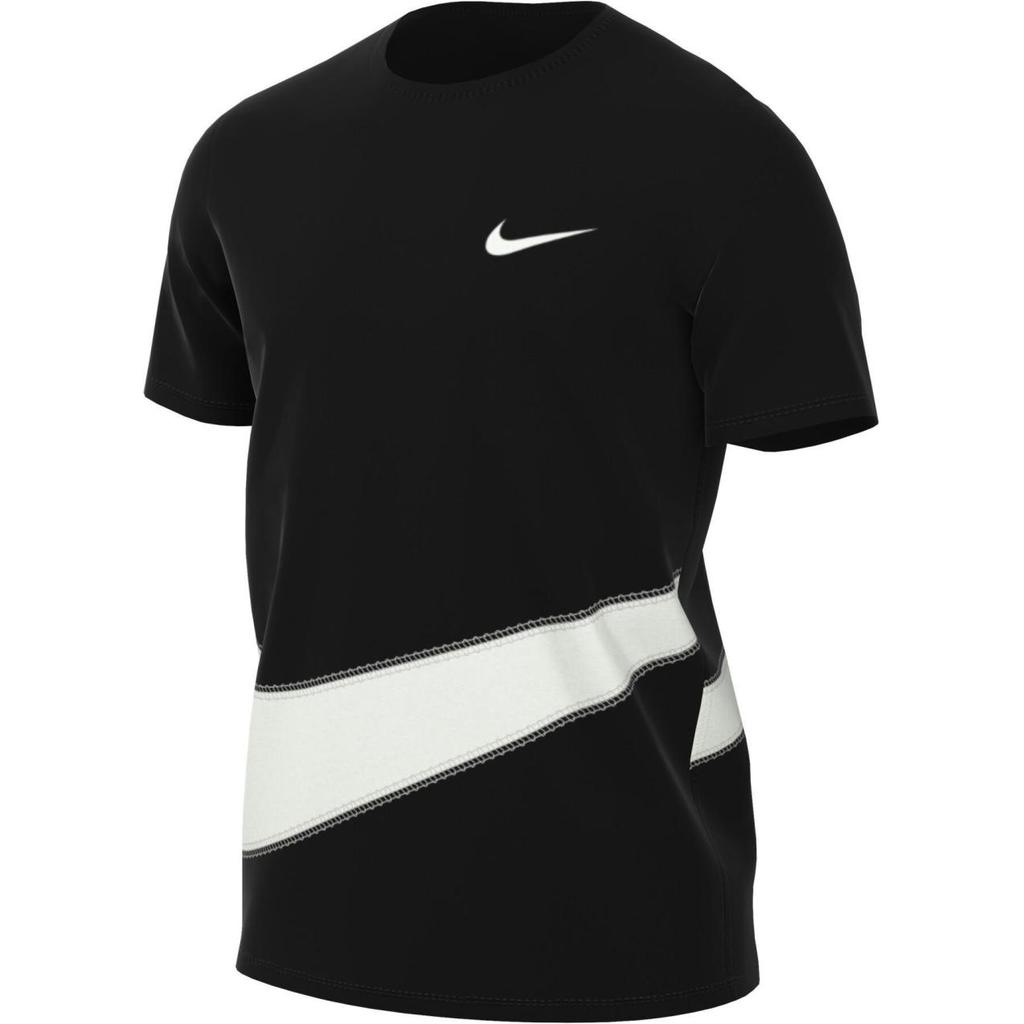 Nike Energy Color Block Logo Letter Print Round Neck Short Sleeve T-Shirt Men Tops Black FB8579-010