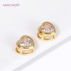 18K Gold Plated Brass Beads Separators,Round/Heart with Zircon Spacer Beads,Separators For Beads,DIY Jewelry Making Accessories
