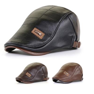 Leather Newsboy Cap Boinas Flat Caps Autumn Gatsby Hats Winter Vintage Beret Hat Duckbill