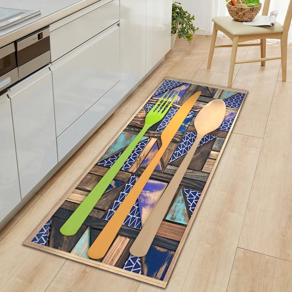 Tableware Pattern Home Kitchen Floor Mat Door Decoration Floor Mat