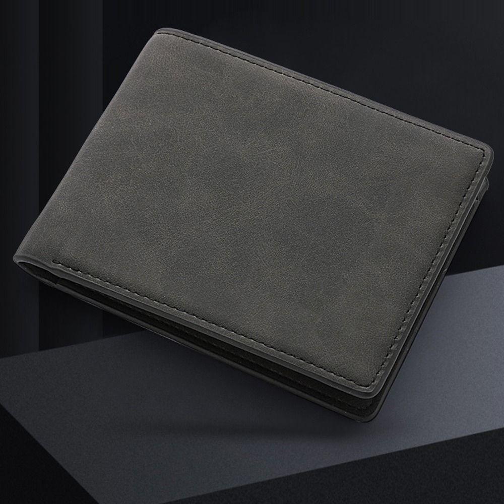 PU Leather Male Purse Lightweight Short Skin Wallets Gift Short Card Holder Travel