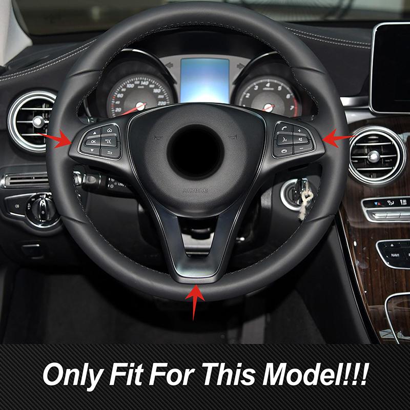 Carbon Fiber Color Car Steering Wheel Panel Frame Trim For Mercedes Benz C GLC E Class W205 W213 2016-2018 Interior Accessories