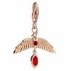 Sterling Silver Fawkes Rose Gold Plated Clip On Charm with Crystals