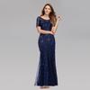 2024 Spring/Summer European-American Slimming Sequin Mesh Fishtail Evening Gown for Women