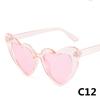Ochelari de soare cu inimă, 14 culori, ochelari de soare cu ochi de pisică pentru femei, ochelari de soare în formă de inimă de dragoste retro pentru femei, protecție UV400