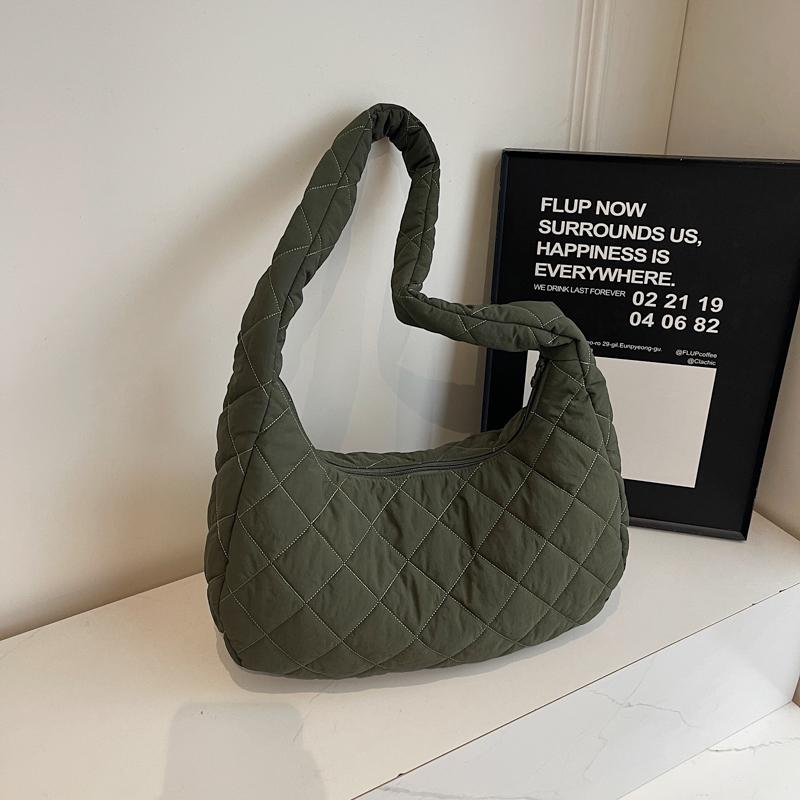 Diamond Embroidery Tote Bag Shoulder Bag Women Solid Color Large Capacity Crossbody Bag