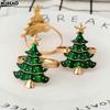 6Pcs/PACK  Christmas Napkin Rings Xmas Tree Ornaments Christmas Home Kitchen Dinner Table Decoration New Year Party Supplies