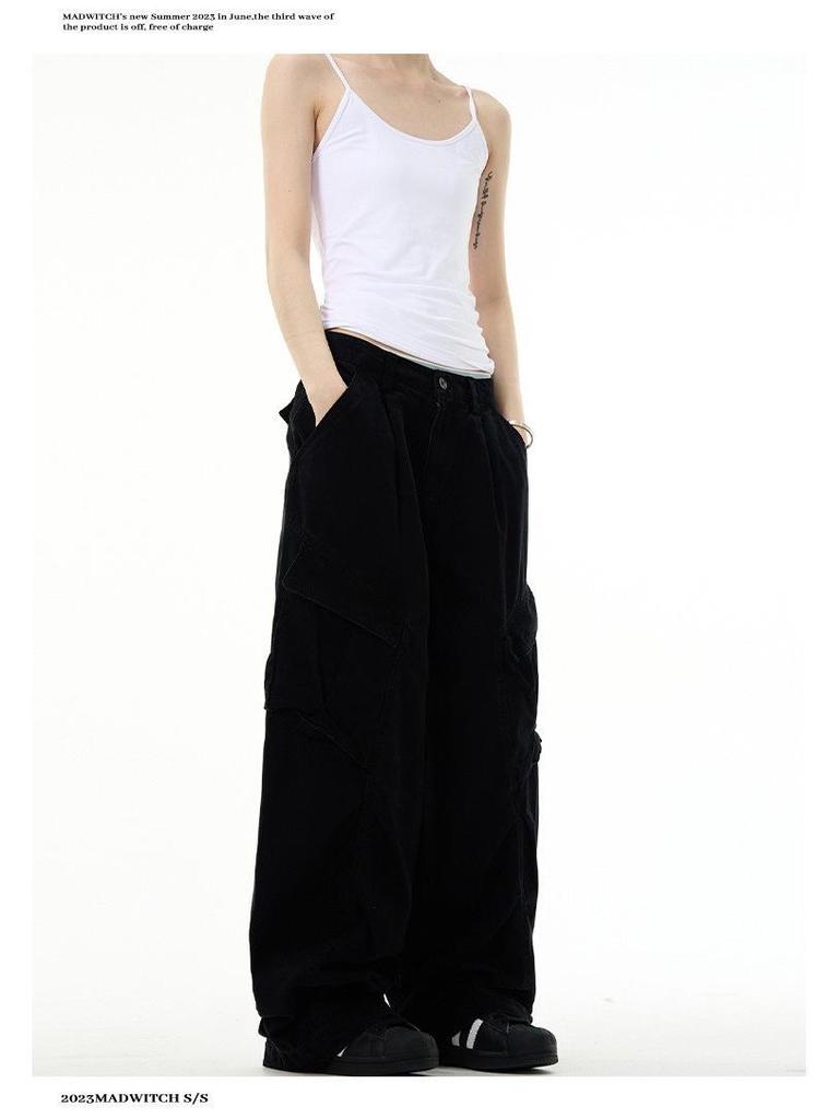2024 Men's Retro Deconstructed Wide-Leg Overalls - Loose-Fit Casual Spring/Summer Trend
