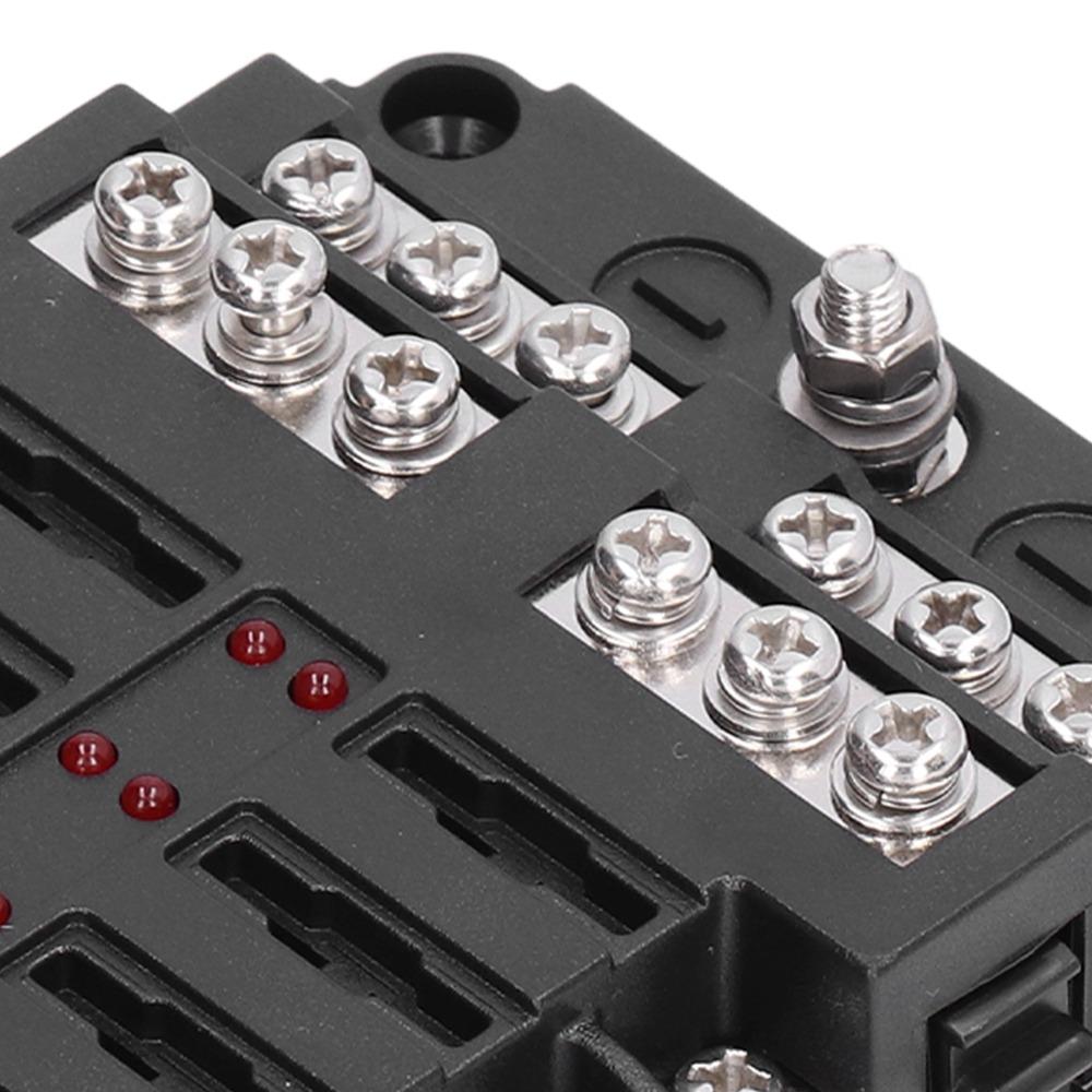 Universal 12 Way Fuseing Box Holder Waterproof Cover LED Indicator Box Holder Fuseing Block Marine