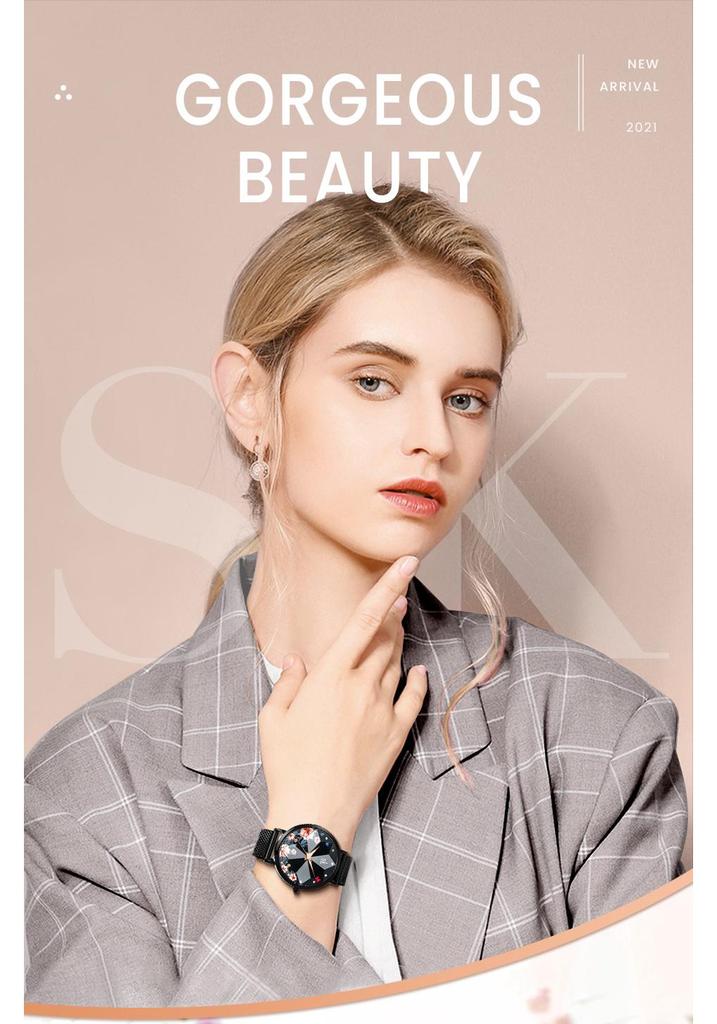 SK Women's High-End Waterproof Quartz Personality Wristwatch 0157