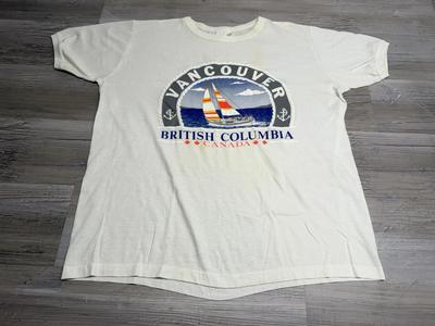 Vintage 90er Vancouver Kanada British Columbia Segeln Nautisch Single Stitch XL