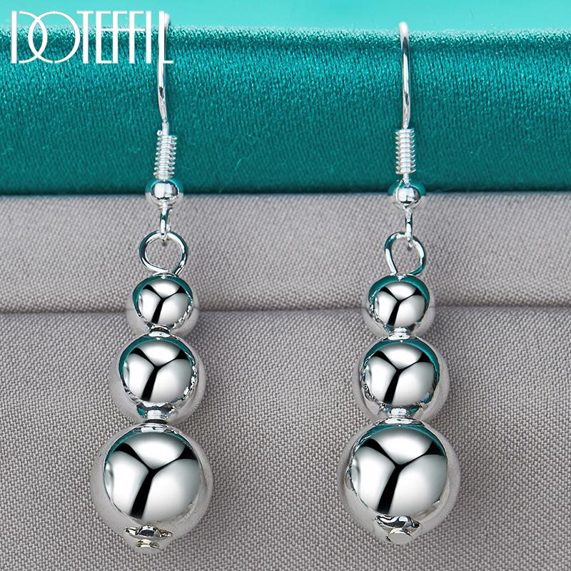 925 Sterling Silver Beads Pendant Earrings Fashion Jewelry