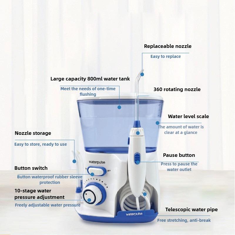 Water Pulse Electric Dental Water Flosser Oral Irrigator Electric Cleaner 800ml Oral Hygiene Dental Flosser for Oral Care Family