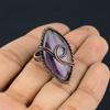 Amethyst Gemstone Copper Wire Wrapped Handmade Jewelry Ring For Gift
