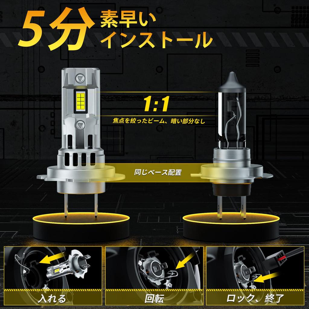 AILEO H7 LED Scheinwerferlampen 6500K Kaltweiß, Hohe Helligkeit, Eingebauter CAN-Bus, IP68, 2er-Pack