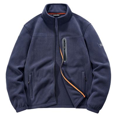 Polar Fleece Jacket for Men's Outdoor Casual Standing Collar Fleece Jacket