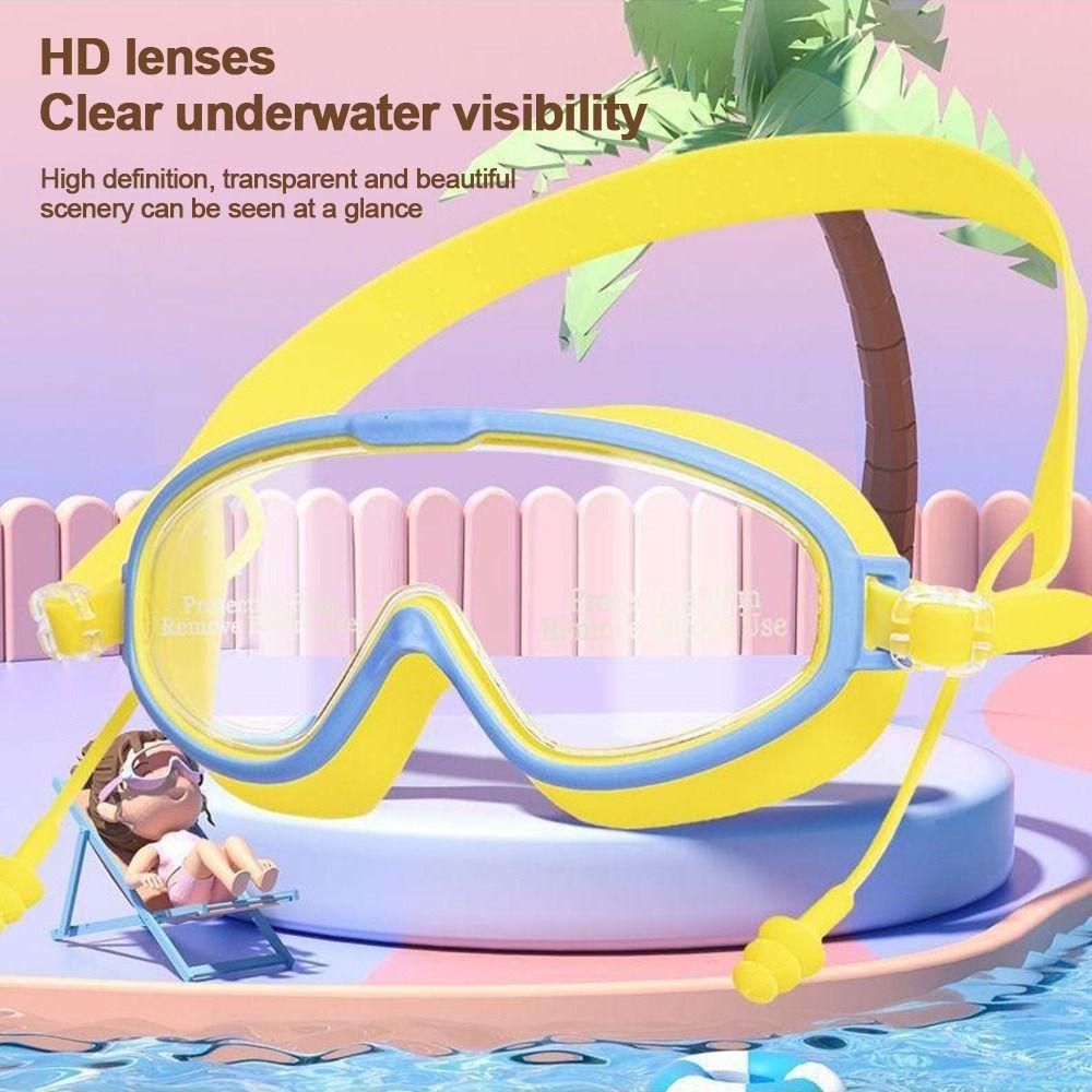 with Earplugs Kids Swimming Goggles Big Frame Swim Glasses Outdoor Sports Swimming Supplies