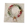 Christmas Diamond Santa & Snowflake Glass Bracelet: Stylish & Versatile Holiday Accessory.