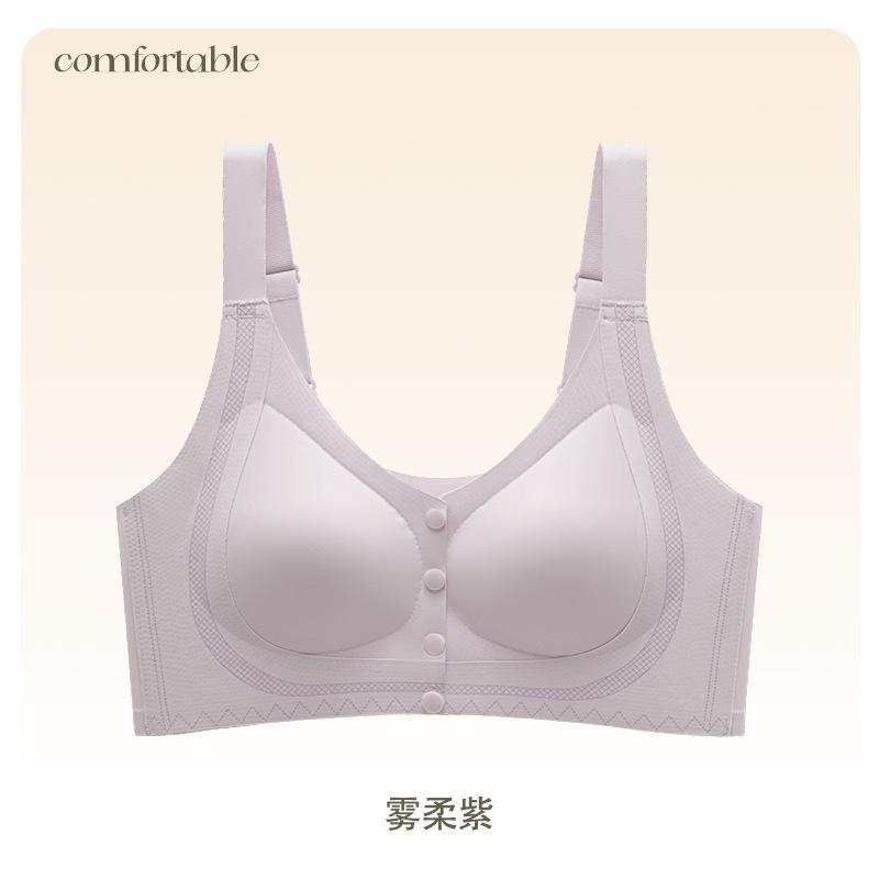 The front buckle for middle-aged and elderly models is adjusted with soft support for secondary breasts, and the bra without steel ring is