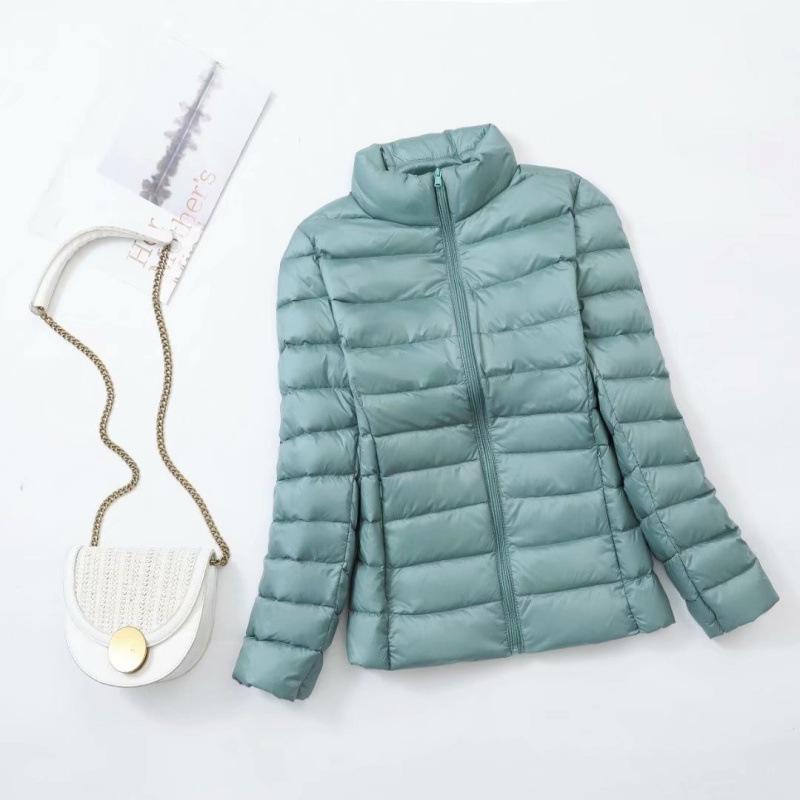 Light Down Jacket Women's Autumn and Winter Short White Duck Down Fashion Enlarged and Fattened Large Size Stand-up Collar Jacket