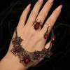 3pcs Zinc Zinc Zinc Alloy Halloween Pendant Earrings with Inlaid Glass Punk Hollow Necklace  Goth Festival