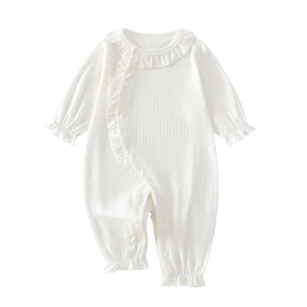 Newborn Baby Girl Long Sleeve Summer Jumpsuit - Air Conditioning Suit, Outdoor Princess Outfit, Thin Style